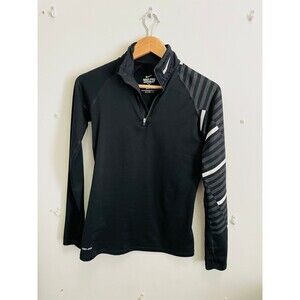 Nike Pro Combat 1/4 Zip Pullover Womens M Black DriFit Compression Pullover